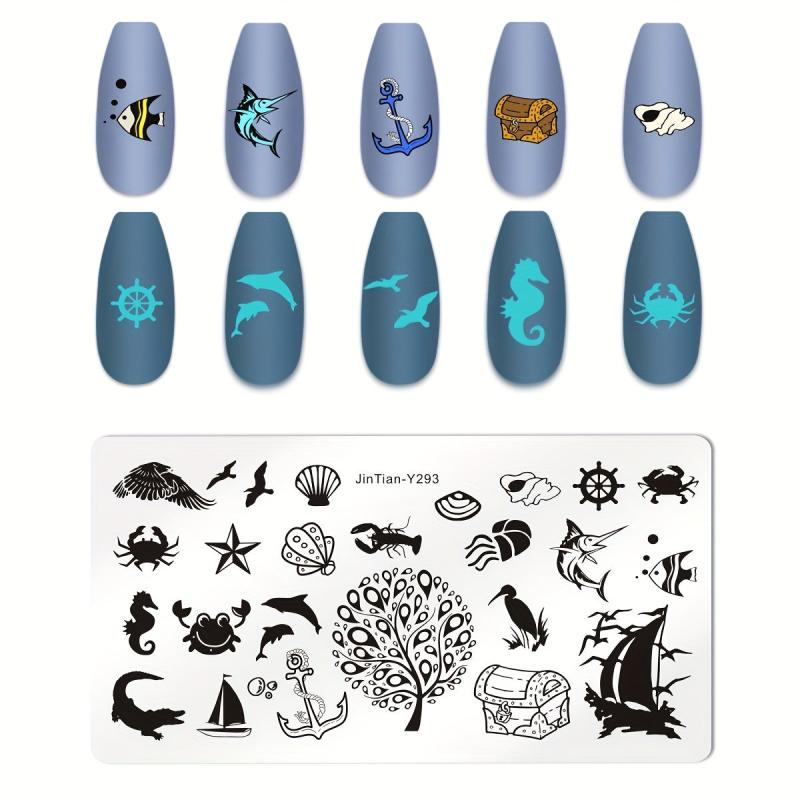 Ocean Butterfly Heart Stamping Plates Nail Art Tool