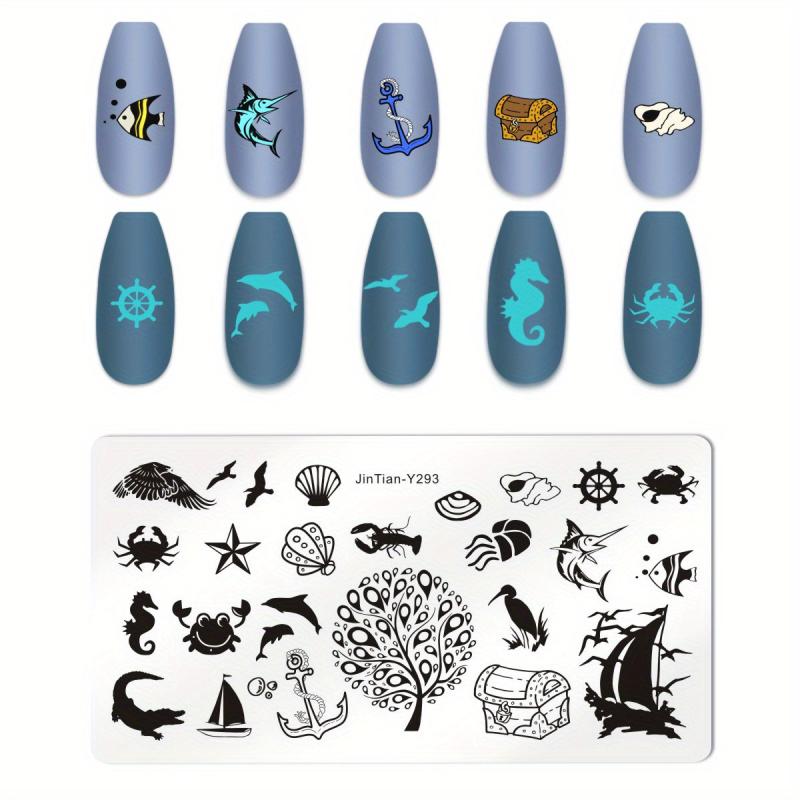 Ocean Butterfly Heart Stamping Plates Nail Art Tool