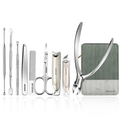 9 in 1 Manicure Set Stainless Steel Nail Clippers with Leather Case