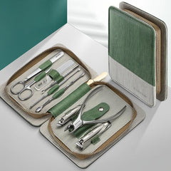 9 in 1 Manicure Set Stainless Steel Nail Clippers with Leather Case