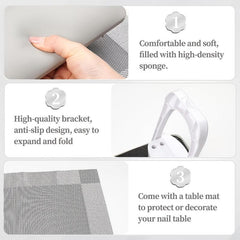 Foldable Nail Arm Rest With Mat for Acrylic Nails