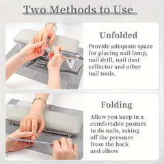 Foldable Nail Arm Rest With Mat for Acrylic Nails