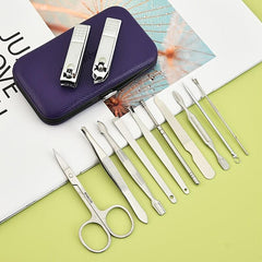 Stainless Steel Manicure Set 12 Pcs with Travel Case