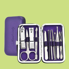 Stainless Steel Manicure Set 12 Pcs with Travel Case