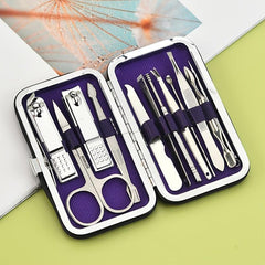 Stainless Steel Manicure Set 12 Pcs with Travel Case