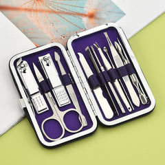 Stainless Steel Manicure Set 12 Pcs with Travel Case