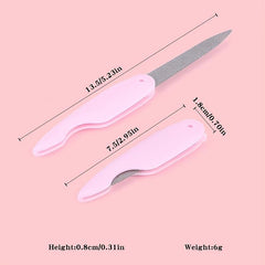 Stainless Steel Folding Nail File for Men Women - Double Sided Cuticle Tool