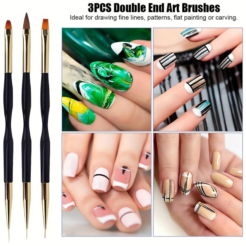 33 Pcs Acrylic Nail Art Brushes Set Nail Dotting Tools Nail Dust Brush Striping