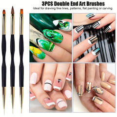 33 Pcs Acrylic Nail Art Brushes Set Nail Dotting Tools Nail Dust Brush Striping