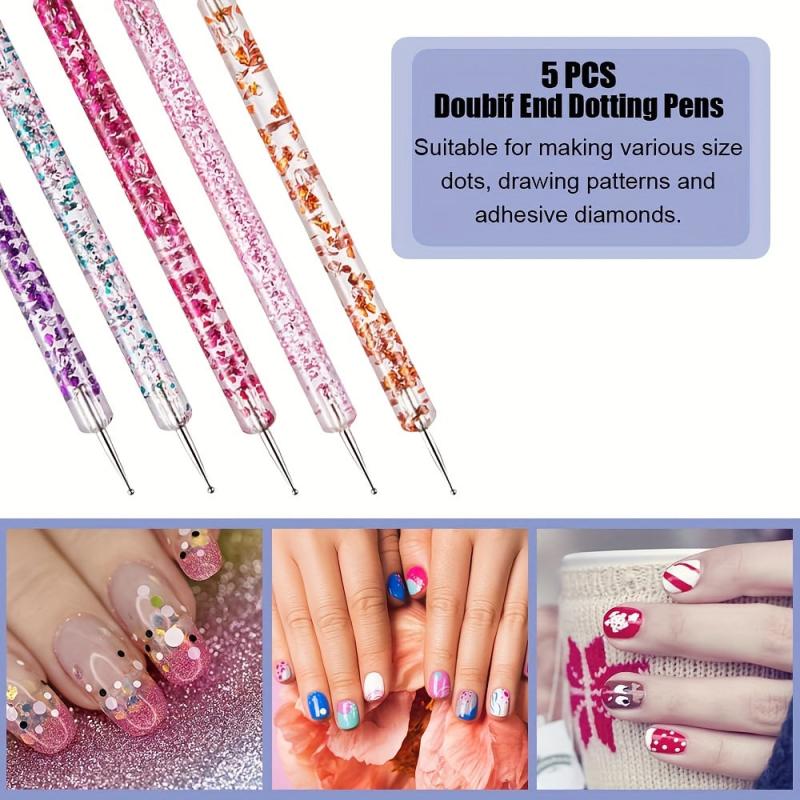 33 Pcs Acrylic Nail Art Brushes Set Nail Dotting Tools Nail Dust Brush Striping