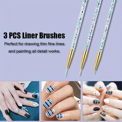33 Pcs Acrylic Nail Art Brushes Set Nail Dotting Tools Nail Dust Brush Striping