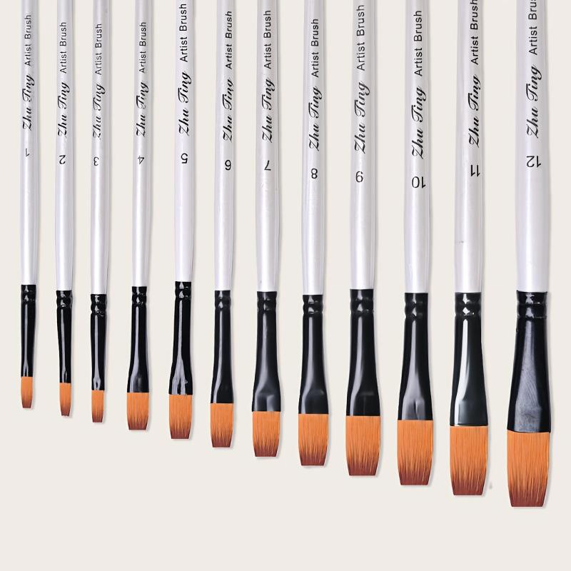 12-Piece Nylon Gel Nail Art Brush Set for Home Beauty Salon DIY Manicure