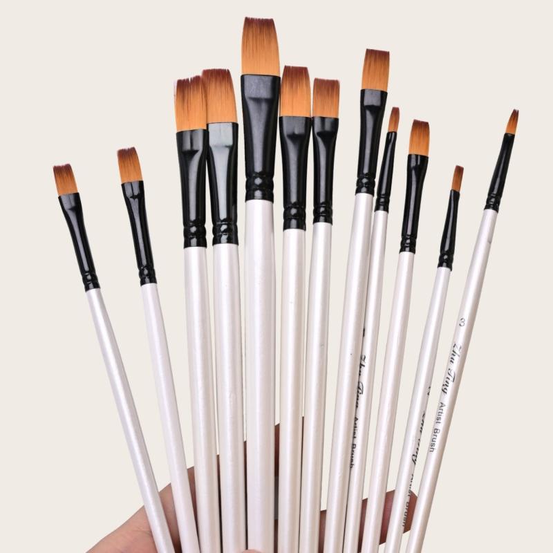 12-Piece Nylon Gel Nail Art Brush Set for Home Beauty Salon DIY Manicure