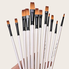 12-Piece Nylon Gel Nail Art Brush Set for Home Beauty Salon DIY Manicure