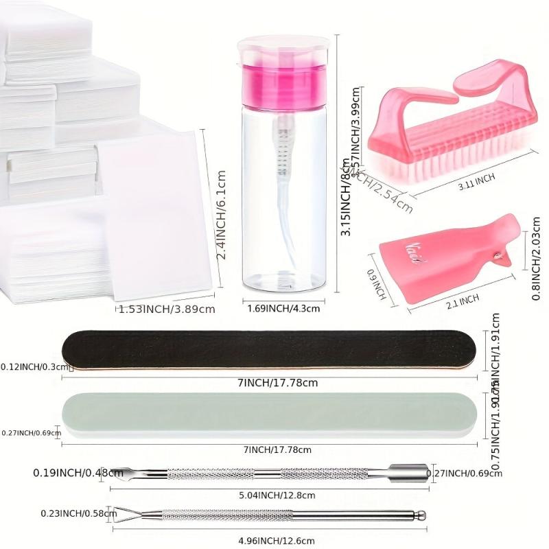 Nail Polish Gel Remover Kit with Soak Off Clips and Accessories
