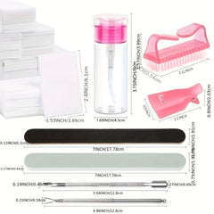 Nail Polish Gel Remover Kit with Soak Off Clips and Accessories