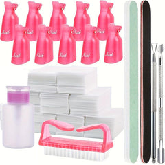 Nail Polish Gel Remover Kit with Soak Off Clips and Accessories