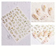 Silver 3D Butterfly Nail Art Stickers Foil Decals Women Girls DIY
