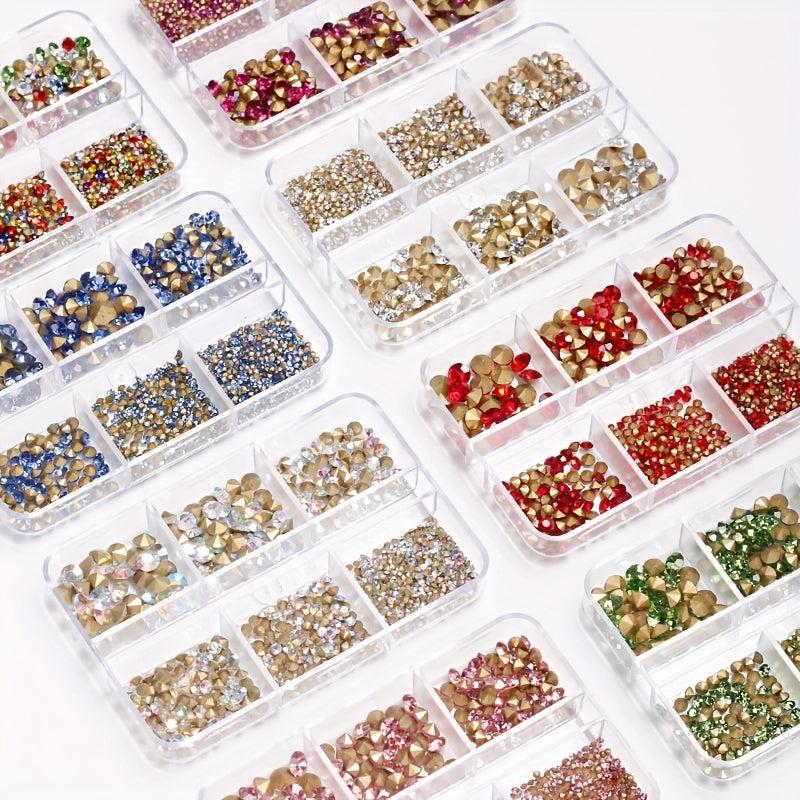 6 Grids Rhinestones Strass For Nail Art Wedding Decor
