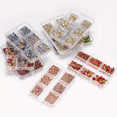 6 Grids Rhinestones Strass For Nail Art Wedding Decor