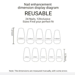 Matte Silver Gray False Nails 24 Pcs