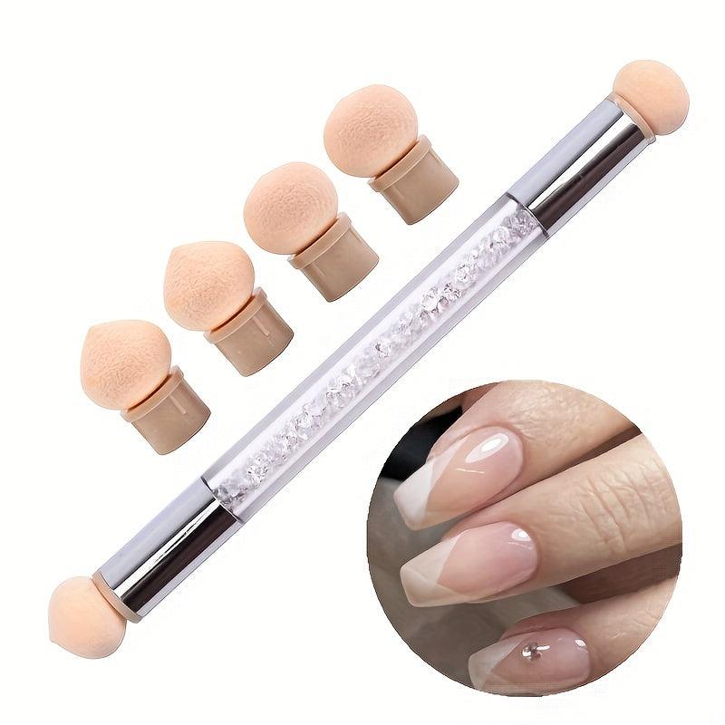 6 Pcs Double-ended Gradient Shading Pen Dotting Brush Nail Art Tool