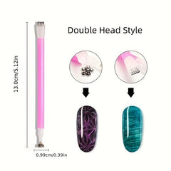11pcs Cat Eye Gel Polish Magnet Set with Adhesive Stone & Pen