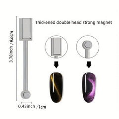 11pcs Cat Eye Gel Polish Magnet Set with Adhesive Stone & Pen