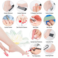 Professional Pedicure Tools Set 27 In 1 Foot Files Callus Remover For Feet