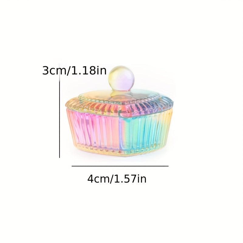 Crystal Glass Nail Art Dish Round Acrylic Liquid Powder Cup Bowl