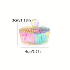 Crystal Glass Nail Art Dish Round Acrylic Liquid Powder Cup Bowl