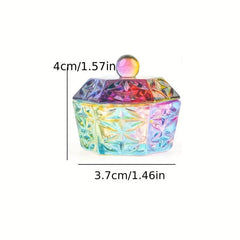 Crystal Glass Nail Art Dish Round Acrylic Liquid Powder Cup Bowl