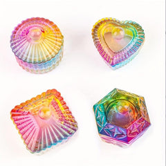 Crystal Glass Nail Art Dish Round Acrylic Liquid Powder Cup Bowl