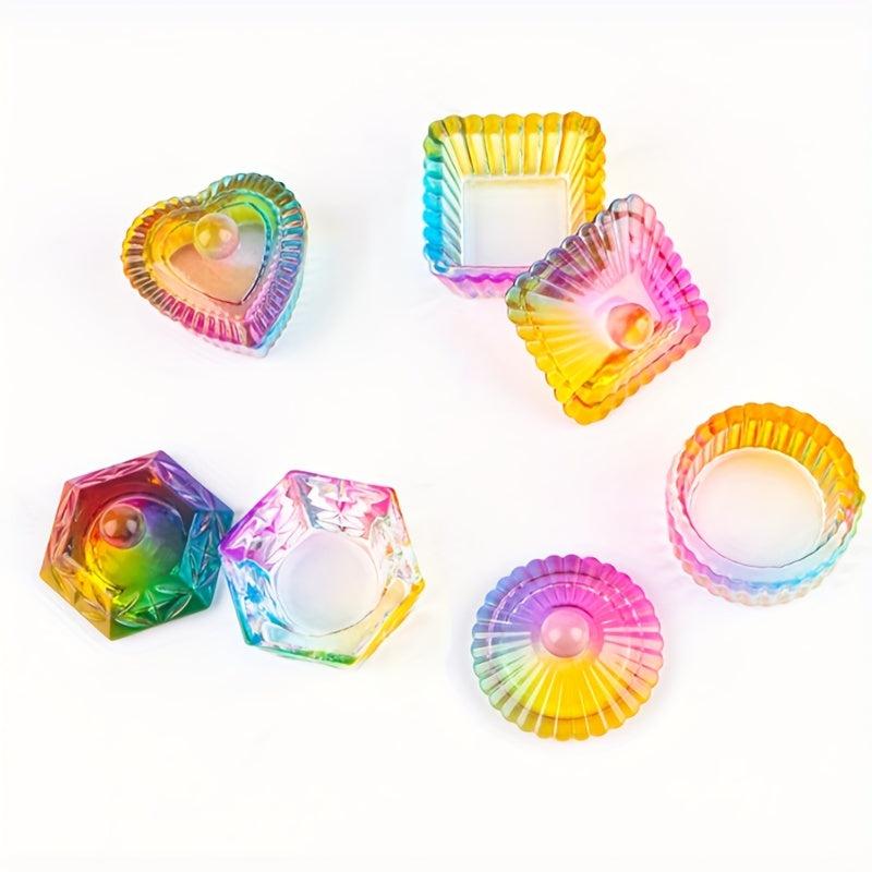 Crystal Glass Nail Art Dish Round Acrylic Liquid Powder Cup Bowl