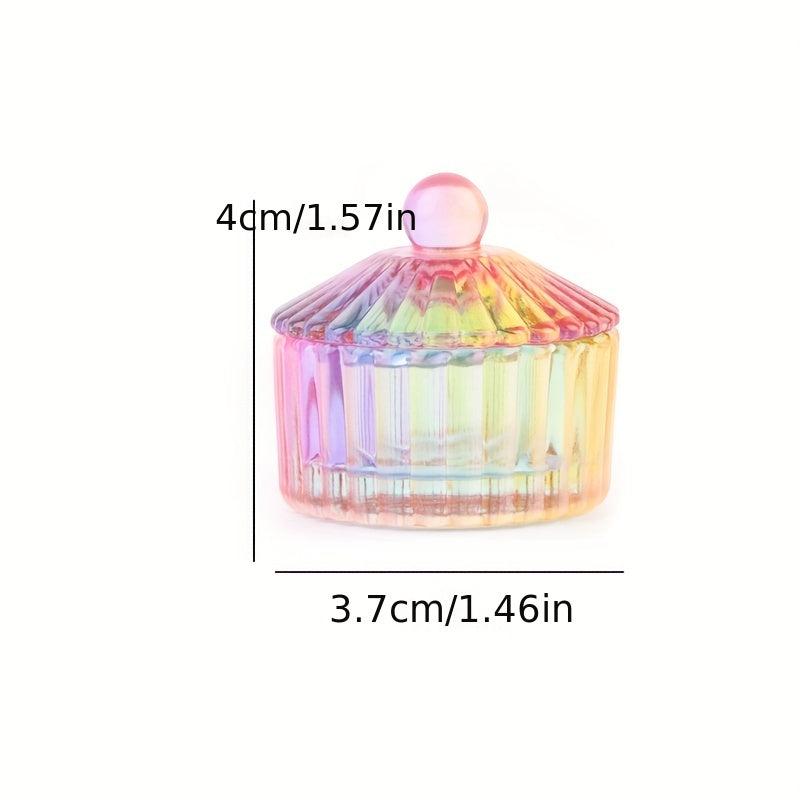 Crystal Glass Nail Art Dish Round Acrylic Liquid Powder Cup Bowl