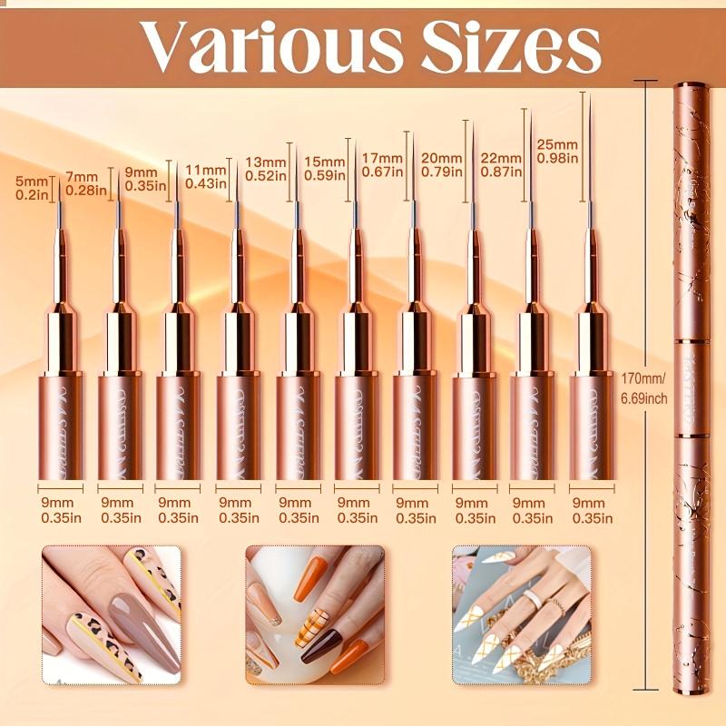 Fine Nail Art Brushes for Thin Lines Tiny Details and Delicate Coloring