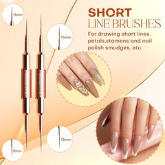 Fine Nail Art Brushes for Thin Lines Tiny Details and Delicate Coloring