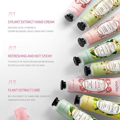 5-Pack Plant Fragrance Hand Cream Gift Set for Dry Cracked Hands
