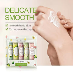 5-Pack Plant Fragrance Hand Cream Gift Set for Dry Cracked Hands
