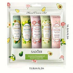 5-Pack Plant Fragrance Hand Cream Gift Set for Dry Cracked Hands