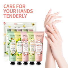 5-Pack Plant Fragrance Hand Cream Gift Set for Dry Cracked Hands