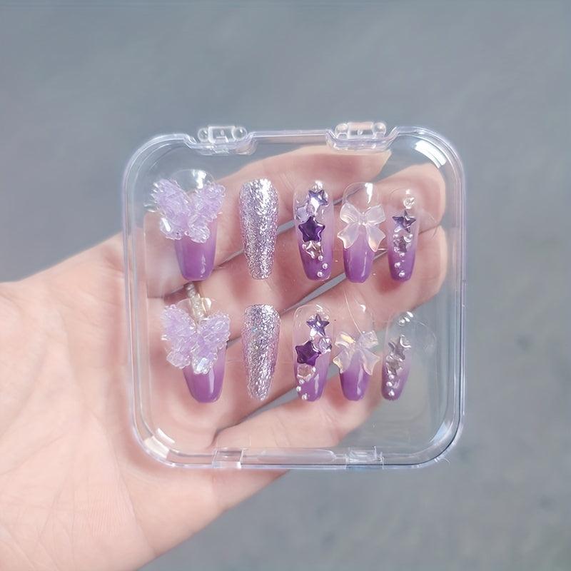 Clear Press On Nail Storage Box Empty Organizer Case