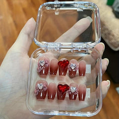 Clear Press On Nail Storage Box Empty Organizer Case
