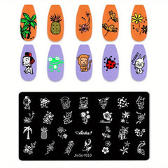 Stainless Steel Nail Stamping Plates Flower Fruits Image Stamp Template