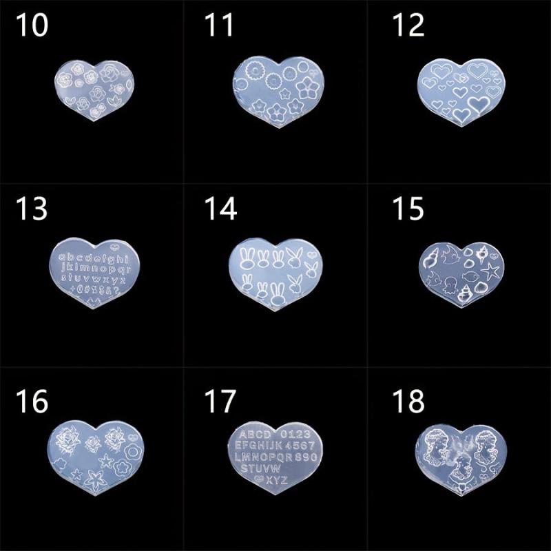 3D Nail Art Silicone Molds Flowers Letters Hearts Shells