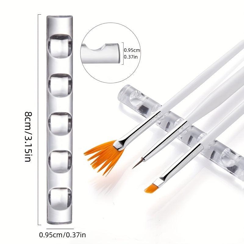 Acrylic Brush Holder Pen Brush Stand Brush Rest For 5 Nail Pens