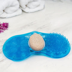 Dual Shower Foot Scrubber Massager with Pumice Stone