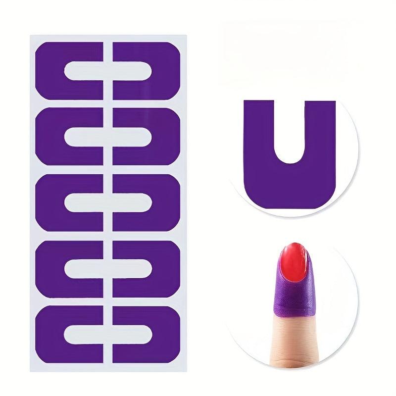 5sheets U Shape Nail Polish Protector Nail Guard Anti Splash Stickers