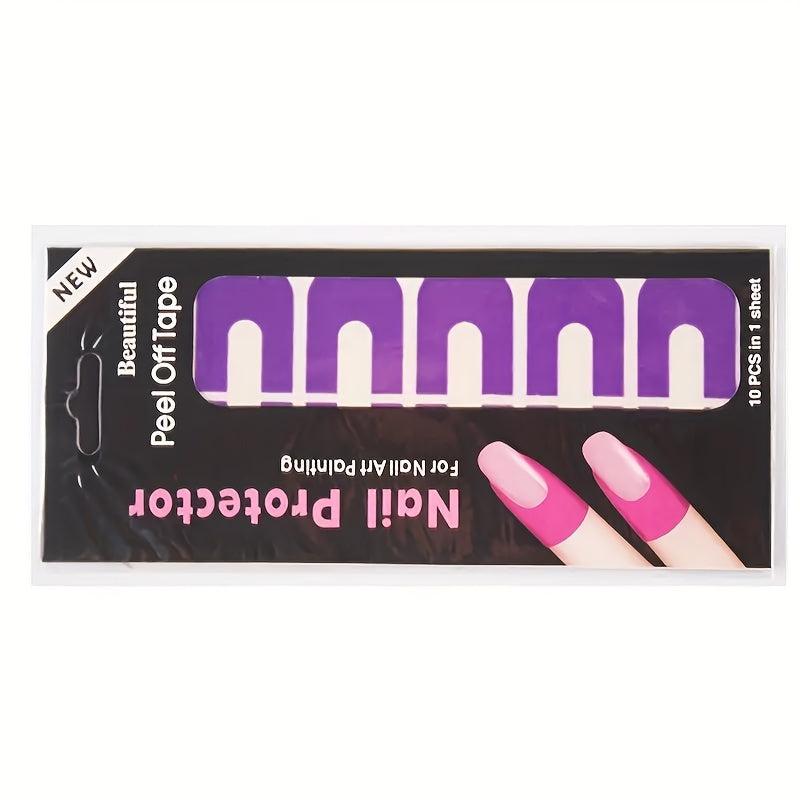 5sheets U Shape Nail Polish Protector Nail Guard Anti Splash Stickers