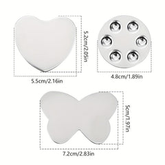 Stainless Steel Nail Art Palette Round Butterfly Heart Shape Finger Ring Palette
